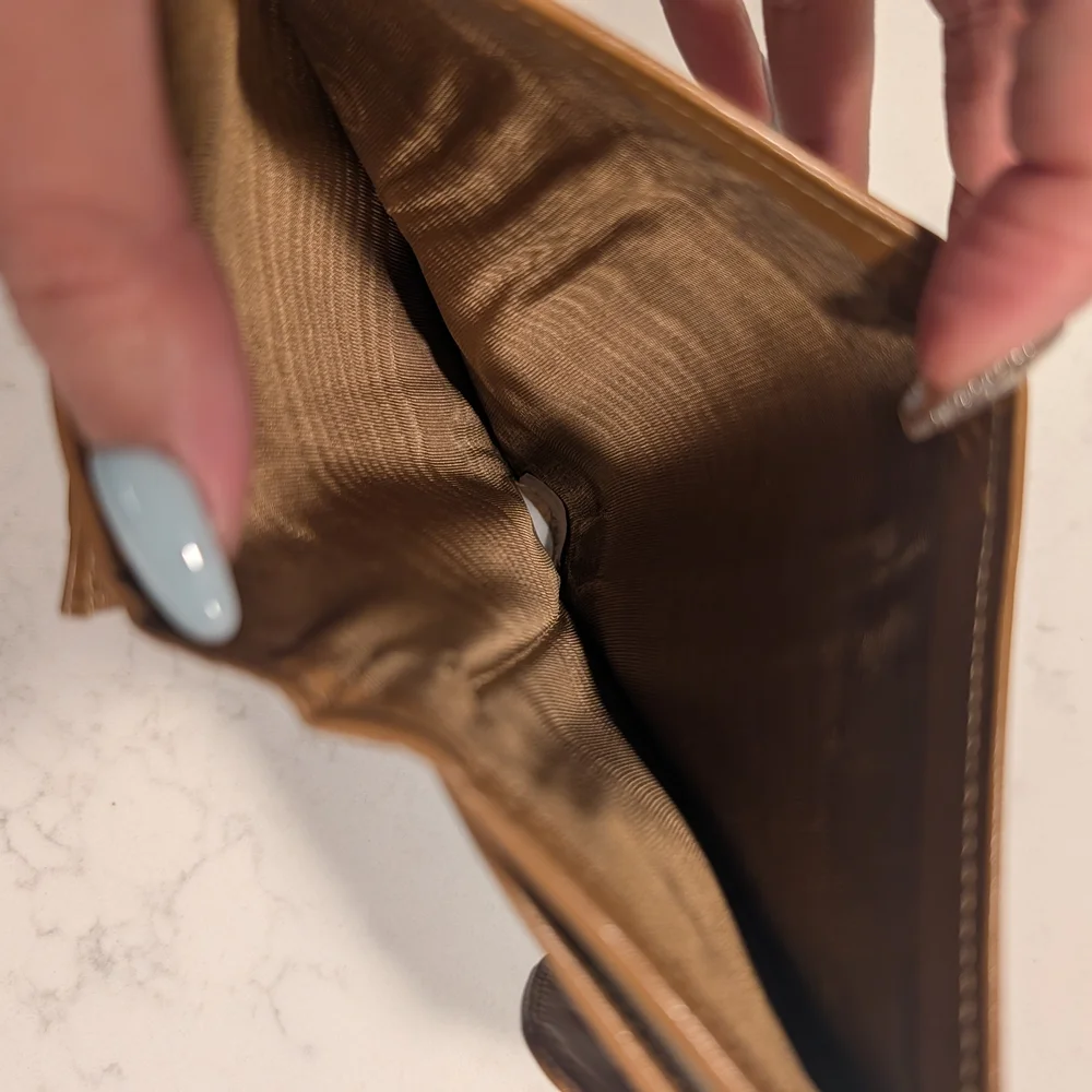 Celine Triomphe Canvas Bifold Wallet in Beige & Tan - Picture 8 of 9